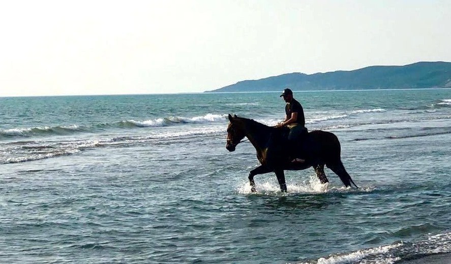 Saimir Tahiri në një ditë “relaksi” ironizon: Po nisem për Itali… me kalë (Foto)