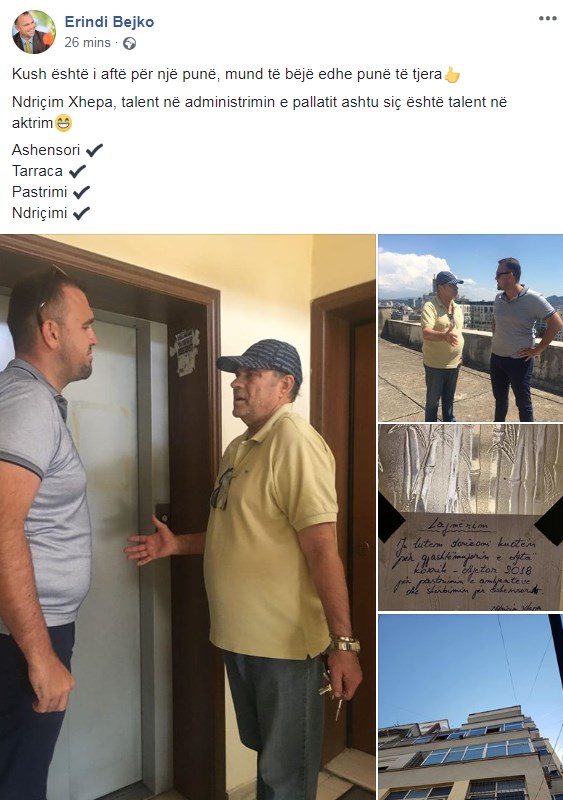 Jo vetëm një aktor i talentuar, Ndriçim Xhepa shembull në administrimin e pallatit të tij (Foto)