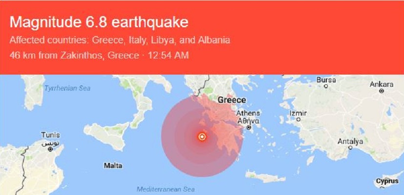 Tërmet i fuqishëm 6.8 ballë në detin Jon shkund Greqinë, Shqipërinë dhe Maqedoninë