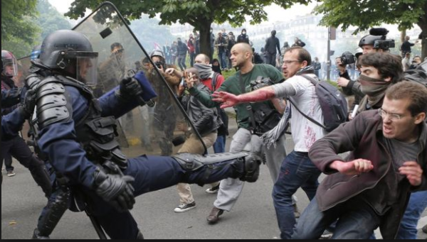 Terr.orizuan Parisin, ndalohen 100 protestues