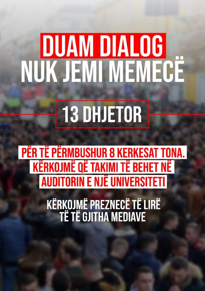 Thirrja e studentëve: Duam Dialog, nuk jemi memecë!