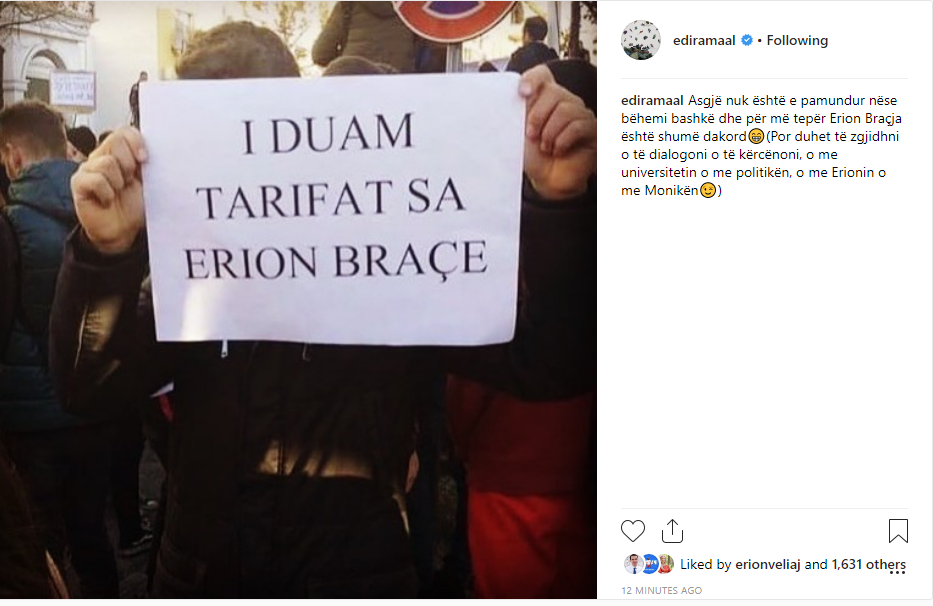 “I duam tarifat sa Erion Braçe”, Rama: Asgjë nuk është e pamundur. Por duhet të zgjidhni, o të dialogoni, o të kërcënoni…