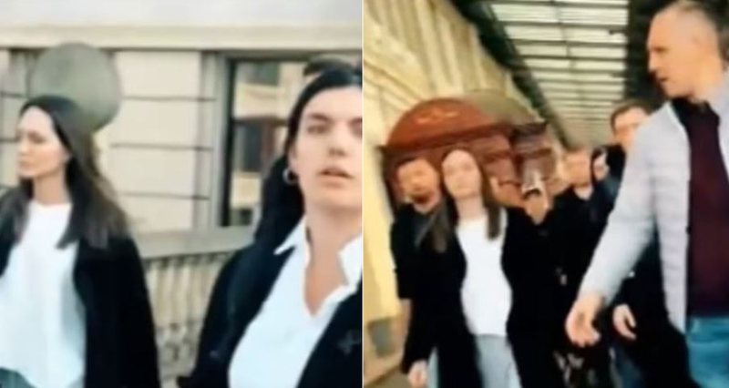 Video/ Çfarë ndodhi në Lviv, Angelina Jolie filmohet duke vrapuar për tu strehuar