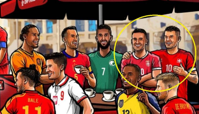 Është provokim nga FIFA apo gafa e tyre? Në Serbi nuk pranojnë karikaturën me përqafimin e Xhakës