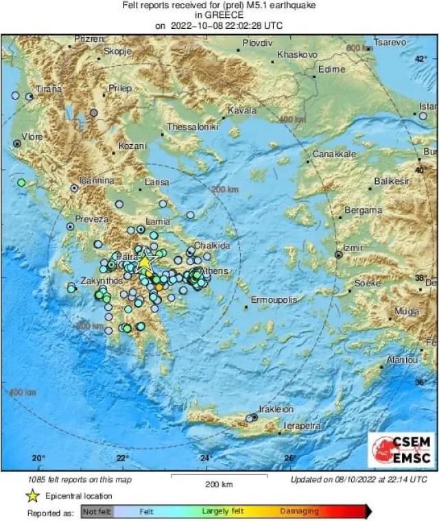 Greqi zgjohet nga lëkundjet e një termetit të fortë: Banorët rrëfejnë për një zhurmë gjatë lëkundjes, ja epiqendra