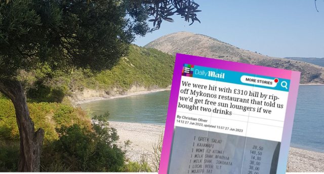 “Daily Mail”  publikon faturën e çmendur të lokalit grek dhe u bën thirrje lexuesve: Shkoni në Shqipëri!