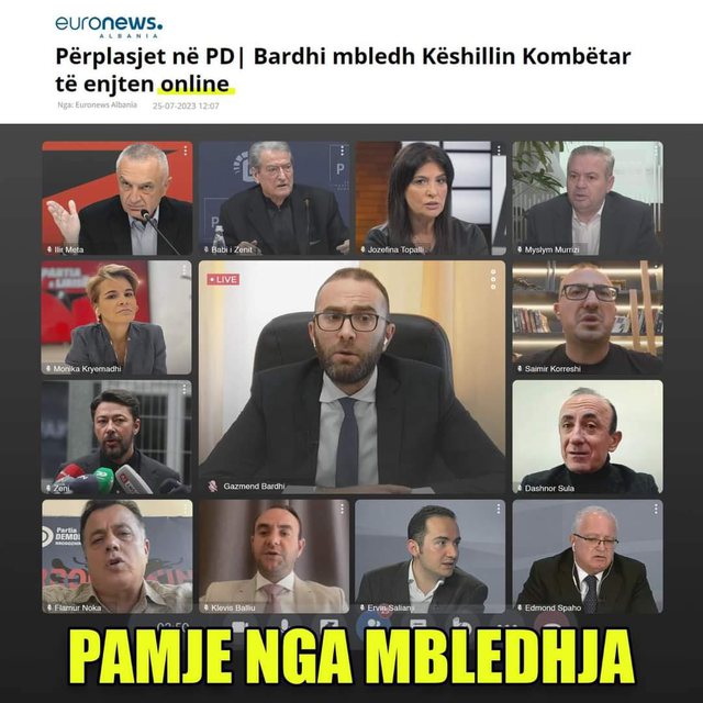 FOTO LAJM/ Bardhi bëhet meme pas thirrjes për mbledhje online të Këshillit Kombëtar