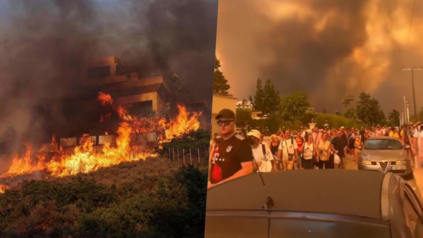 Zjarri në ishullin Rodos merr përmasa të frikshme: Hapen kampet për të strehuar turistët dhe banorët e evakuar