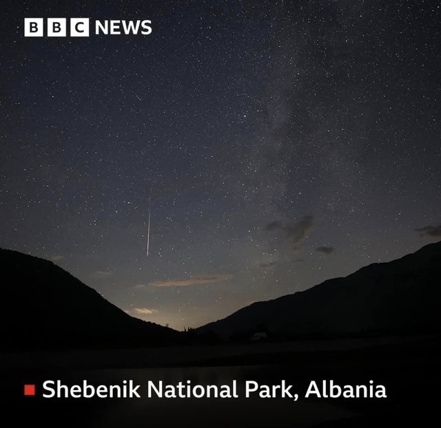 Shiu i meteorëve: BBC publikon foton nga malet e Librazhdit. Rama e ndan në rrjet