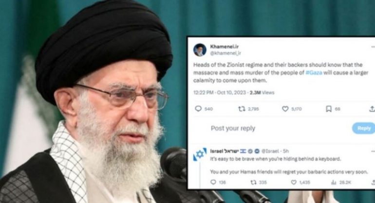 Izraeli replikon me liderin suprem iranian: Je i fortë pas tastierës, do pendohesh shpejt ti dhe Hamasi