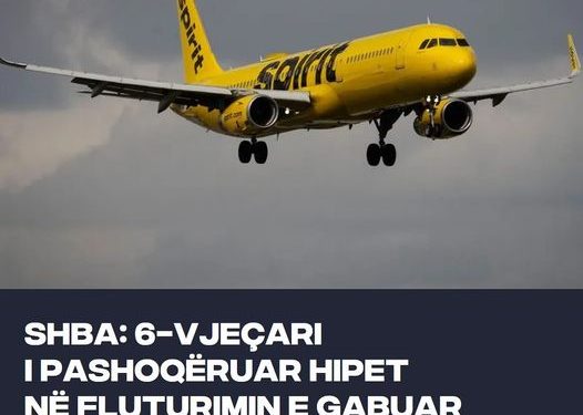 Një 6-vjeçar në SHBA fluturoi i vetëm në qytetin e gabuar, pasi u hip gabimisht në një tjetër avion nga kompania ajrore Spirit Airlines.