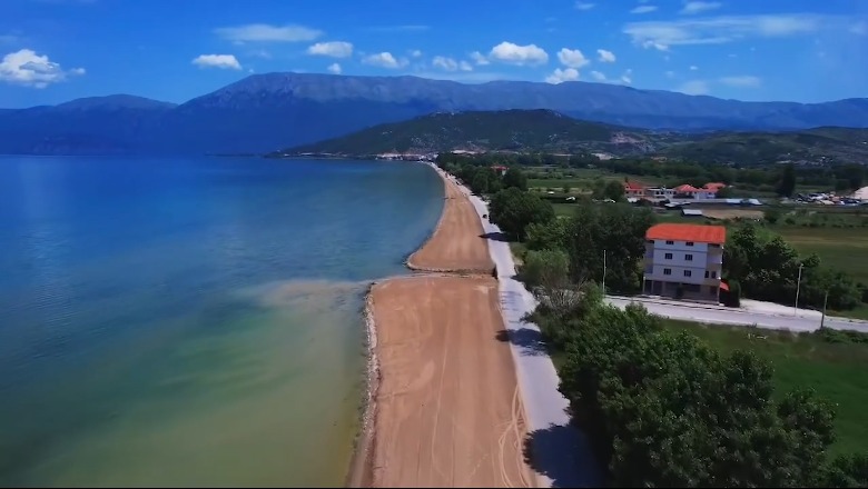 Plazhi i Tushemishtit në Pogradec, pamjet fantastike me dron