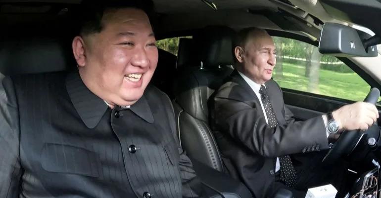 VIDEO/ Udhëtim me limuzinë, Vladimir Putin shofer dhe Kim Jong Un pasagjer