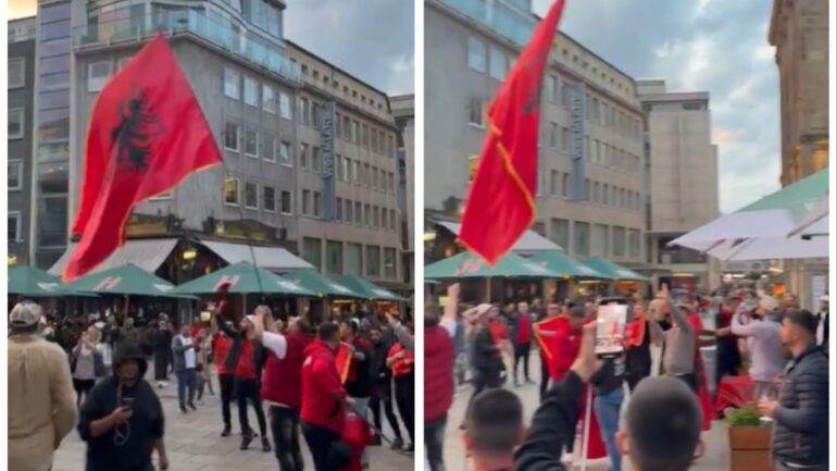 VIDEO/ ‘Dashninë tënde zemra kurrë s’ka me harrue’, një ditë para ndeshjes tifozët e Kombëtares ‘djegin’ Dortmundin